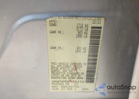 2013 Nissan Sentra Sv из США, поврежденный, VIN 1N4AB7AP0DN906456